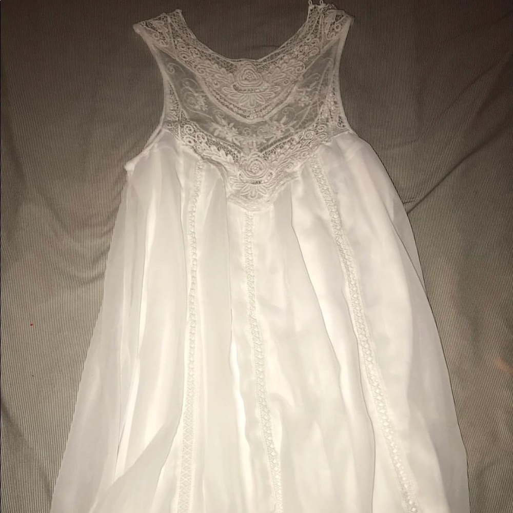 Sheer white lace dress